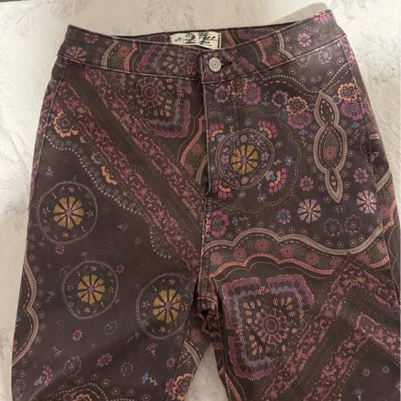 Free People Just Float On Printed Flare Jeans - Picture 3 of 5